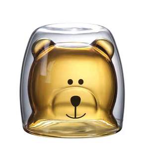 Vendita calda carino orso tazza di vetro doppia parete tazza per caffè e latte Premium tazze da tè & piattini - Product Image 3