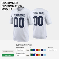Maillots de football américain personnalisés en Spandex/Coton avec finition de couture couvercle, lisses, durables, respirants, séchage rapide, nom personnalisé