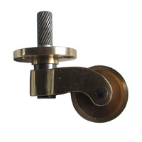 Nouvelle roue pivotante en laiton de 25 mm de diamètre pour meubles, piano, chaise, avec frein, capacité de charge de 30 kg, pour cuisine, chambre, salon
