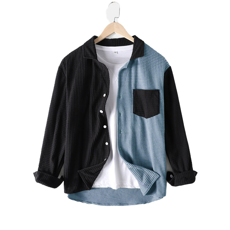 トップス Vintage corduroy top Men Retro Corduroy Shirt Tops Casual Button Up Blouse Long