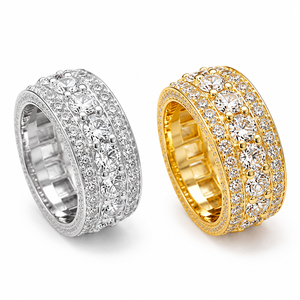 Bague unisexe entièrement pavée pour hommes et femmes, bijou de doigt tendance, unique et stylé - Product Image 1
