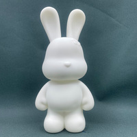 Vente en gros Fluid Rabbit DIY fait main en viscose, figurine à peindre, graffiti, avec autocollants, motif lapin, tirelire embryon blanche, jouet lapin