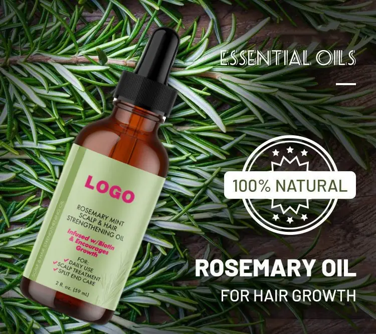 100% Pure Nature Organic Anti Hair Loss Tratamento gengibre Cabelo Rosemary Regrowth Soro Óleo