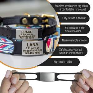 Placa de Identificación para Perro, Acero Inoxidable, Aluminio, Metal, Silicona, Sublimación, Código QR, Hueso, Lujo, Personalizada, Placa de Identificación en Blanco con Nombre para Perro - Product Image 2