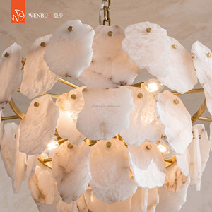 Spanish alabaster <b>chandelier</b> for villa foyer living room luxury pendant <b>lighting</b> decor - Product Image 2