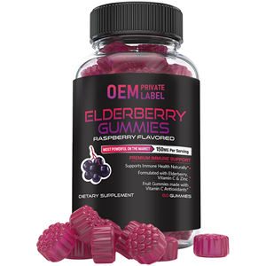 Gummies véganes OEM à marque privée de Vitamine C et suppléments, 100mg de Sureau Noir, favorisant la santé globale et le système immunitaire - Product Image 1