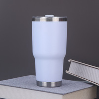 En stock, gobelets à café isolés à double paroi avec revêtement en poudre de 20 oz 30oz, tasse de voyage en acier inoxydable de 20 oz