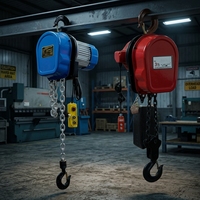 Nouvelle palan électrique à chaîne Okoda 1 tonne, chariot de levage, chaîne en acier, grue motorisée, double rail, commande par application mobile, protection IP55