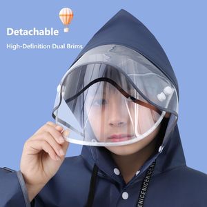 Impermeable para Niños con Visera Transparente Desmontable, Reutilizable, Anti-Tormenta, con Guantes, Espacio para Mochila Escolar - Product Image 5