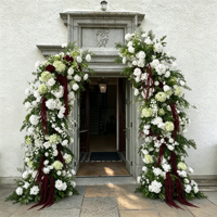 QDROYAL Nouvelle Arche de Mariage en Hortensias Réalistes Faits Main, Haute Simulation, en Tissu de Soie Artificielle, Décoration de Noël - Longue Durée