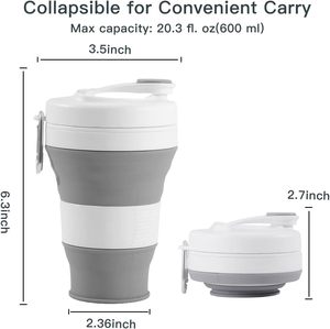 Personnalisé Durable Minimaliste Portable Eco Pliable 16oz 350ML 450ML 500ML 550ML Voyage Extérieur Réutilisable Silicone Tasse Pliable - Product Image 3