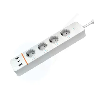 Home Use Wifi Individual On/Off 4way EU Electrical Socket Surge Protector Power Strip Smart Wifi Power Strip Eu