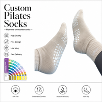 Chaussettes de yoga en coton OEM personnalisées avec logo, pour femmes, antidérapantes, respirantes, absorbant la transpiration, jacquard, pour l'automne