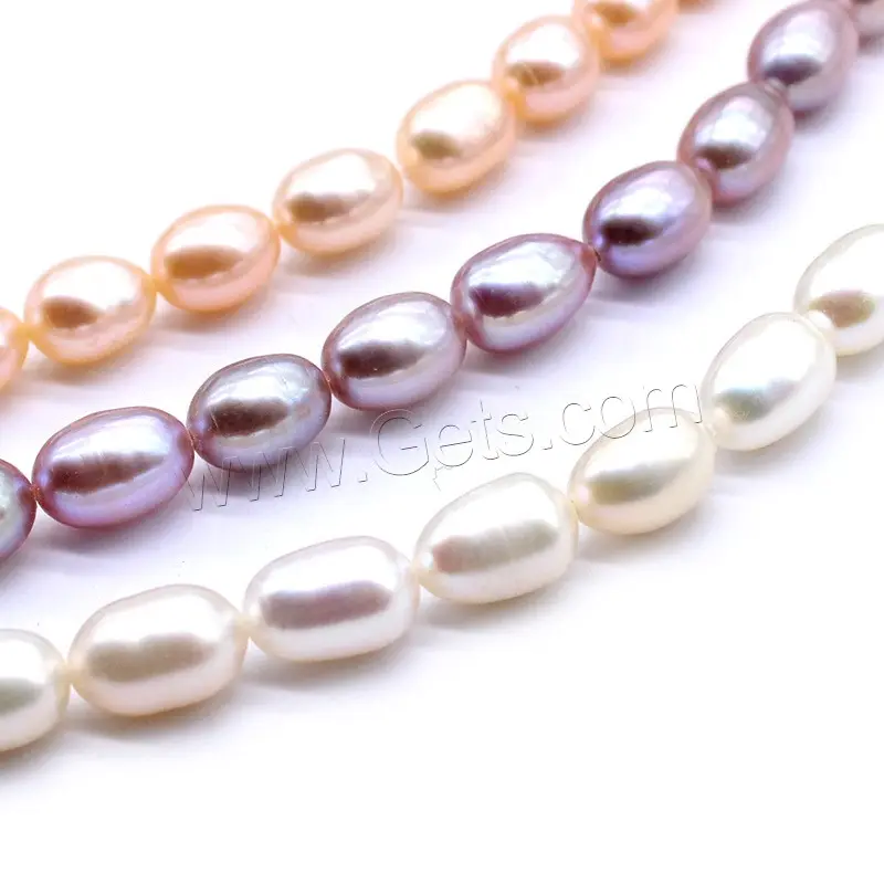 DIY Rice Cultured Freshwater Pearl Beads polished different size for choice more colors for choice Length 14.96 Inch 1555597
