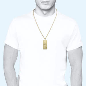 דואיז'או בציפוי זהב 14 קראט תליון מאה דולר - 100 כסף שרשרת תכשיטי קסם - Product Image 6