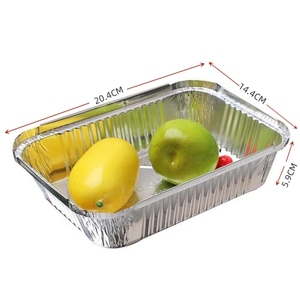 Tin foil lunch box disposable takeout packaging aluminum foil paper box Rectangular tin foil box barbecue skewer baking bread