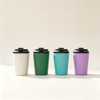 Vente en gros de gobelets à café en acier inoxydable à double paroi isolés sous vide de 12 oz avec couvercle anti-fuite, tasse de voyage réutilisable pour le bureau
