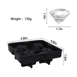 Bhd <span class=keywords><strong>Silicone</strong></span> 4 Sâu Răng Kim Cương Hình <span class=keywords><strong>Ice</strong></span> Cube Khuôn Mẫu Cho Tủ Đông Với Nắp Không Dính Lớn <span class=keywords><strong>Ice</strong></span> Cube Hình Thức Cho Ướp Lạnh Cocktail - Product Image 2