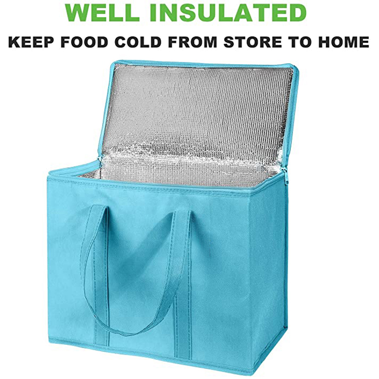Customized high quality insulated thermal grocery shopping tote cooler bags large