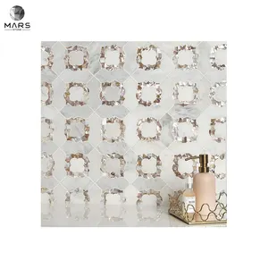 Western Type Pearl Chapman Natural Marble Mosaic Tiles For Kitchen And Bathroom Wall