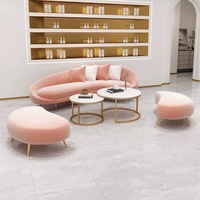 Meubles de maison en velours de qualité supérieure canapé table basse ensemble canapé de salon incurvé hôtel villa exclusive