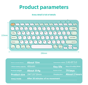Juego de teclado y ratón inalámbricos recargables de tres modos compatibles con tabletas, móviles, portátiles, <span class=keywords><strong>Android</strong></span> - Product Image 5