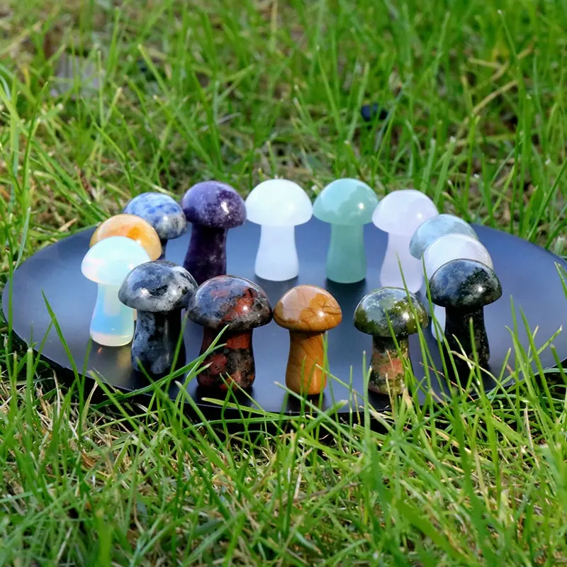 Wholesale Many Kinds Quartz Mushroom,2.5cm Mini Healing Crystal Stones Mushroom,Carved Natural Stone Mushroom For Sale