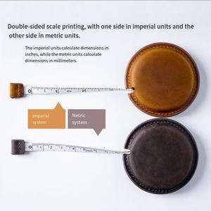 Ручной работы из натуральной кожи двухсторонняя мини-выдвижная линейка для шитья мини-рулетка - Product Image 5