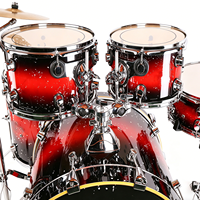 Professional Heavy-Duty 3-Cymbal Wood Metal Drum Set with Customizable Color/Logo Included