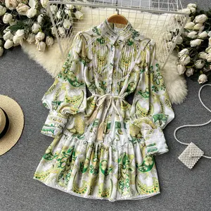 LE1464 элегантное стильное весеннее платье с рукавами-фонариками и кружевными краями, винтажное женское платье для офиса и свидания