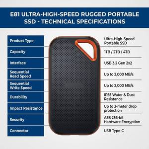 1TB 超高速便携式 SSD 外置固态硬盘，速度高达 2000MB/s，USB <span class=keywords><strong>3.2</strong></span> Gen 2x2 Type-C，适合专业创作者 - Product Image 6