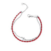 Bracelet pour femme en chaîne perlée colorée, cordon tressé et fleur en zircon - Cadeau simple et élégant, accessoire de main en fer, vente en gros