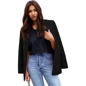 Ventes directes, <span class=keywords><strong>blazer</strong></span> élégant pour femmes, col rabattu à bouton unique, costumes formels, mode - Product Image 6