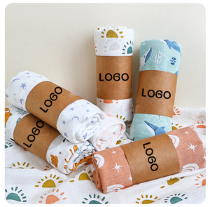 <span class=keywords><strong>Couverture</strong></span> d'emmaillotage personnalisée pour nouveau-né, motif lapin, 70% bambou 30% coton, en mousseline, pour bébé musulman - Product Image 3