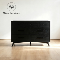 Commode contemporaine en bois, meuble de chambre nordique, décoration intérieure, armoire de rangement latérale, commode à 7 tiroirs, personnalisable