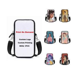 Lady Fashionable Custom Printed Crossbody <span class=keywords><strong>Smartphone</strong></span> Bag avec Sangle Réglable Waterproof Portable Zipper Women's Messenger Bag - Product Image 1