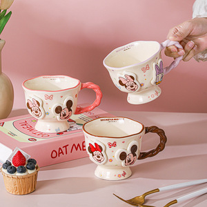 Services de table en céramique 3D Mickey et <span class=keywords><strong>Minnie</strong></span>, en relief, avec tasses à café, assiettes et bols en porcelaine à motifs de dessins animés - Product Image 3