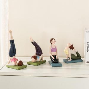 Sujetalibros de estilo caprichoso moderno de tendencia 2025, figurita de resina para chica de <span class=keywords><strong>Yoga</strong></span>, estante de adorno minimalista elegante, <span class=keywords><strong>libro</strong></span> de tendencia - Product Image 5