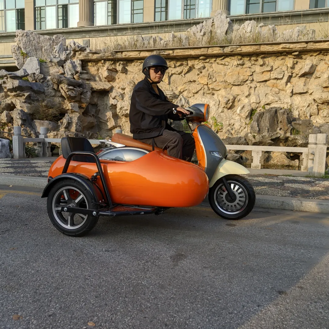 Fabricante chino barato 2 asientos 4000W motocicleta scooter eléctrica de largo alcance con sidecar para la venta