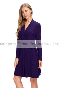 Vendita calda di <span class=keywords><strong>vestiti</strong></span> alla moda da donna <span class=keywords><strong>eleganti</strong></span> <span class=keywords><strong>vestiti</strong></span> Casual con cintura finto avvolgente abito <span class=keywords><strong>Midi</strong></span> vendita calda nuovo stile Design primavera estate - Product Image 4
