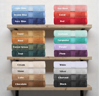 Ensemble de serviettes pour la maison, 4 serviettes de toilette 50x90cm, 2 serviettes de bain 70x140cm, gris clair, coton égyptien 400-600 GSM, couleurs personnalisées