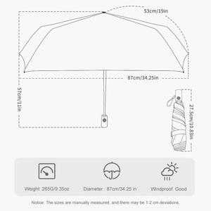 Paraguas Clásico Compacto Fácil de Transportar con Protección UV, Impermeable, para Sol y Lluvia, Apertura Automática, Ligero, Personalizado con Logotipo, Plegable en Tres Secciones - Product Image 2
