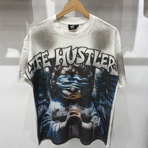 Summer High Street Rhinestone Designer Brand Clothing <strong>Tshirts</strong> Men LH Short Sleeve Plus Size Hip Hop <strong>Life</strong> Hustlers Men's T-shirt - Product Image 1