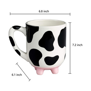 Funny Warehouse <strong>Udderly</strong> Cow Non-Skid <strong>Silicone</strong> Feet Ceramic Milk Mug - Product Image 5