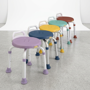 OEM/ODM Taiwan High Quality Lightweight Adjustable Rotating Shower <b>Stool</b> Non-Slip Rubber Feet Daily Living Aids - Product Image 1