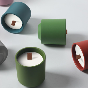 Matte Scented <b>Wax</b> Candle Cylinder Minimalist Style <b>Soy</b> <b>Wax</b> Gift For Home Decor - Product Image 1