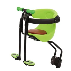 自行车儿童安全座椅婴儿提篮前部鞍座绿色/红色坐垫带靠背脚踏板自行车皮尤易于安装