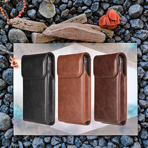 Sac de ceinture pour téléphone en cuir Crazy Horse vintage à la mode, personnalisé, portable, avec fermeture magnétique, excellent cadeau pour hommes - Product Image 3