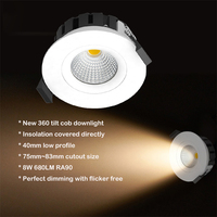 Spot LED Moderne en Aluminium à Installation Facile pour Maison et Hôtel, Blanc et Noir, Luminaire de Plafond Encastré COB Rotatif et Réglable