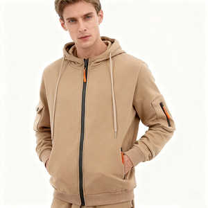 Bán Buôn Lỏng Phù Hợp Với Người Đàn Ông Của Hoodies Áo Nỉ Dây Kéo Người Đàn Ông Của Hoodies Đầy Đủ Zip Đa-Túi Người Đàn Ông Của Giản Dị Cross-Biên Giới Hoodie - Product Image 2